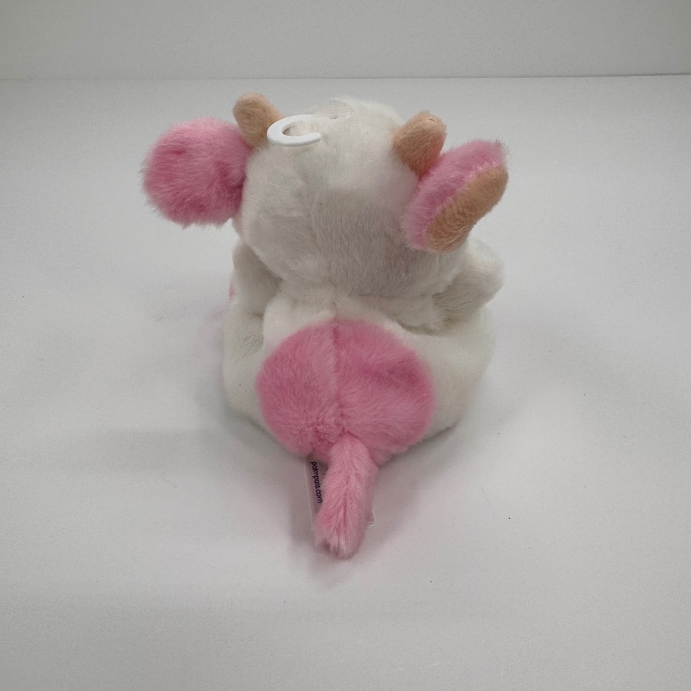 Palm Pals Aurora World Pink and White Cow Plush Stuffed Animal 5 inch Heifer - Picture 4 of 10